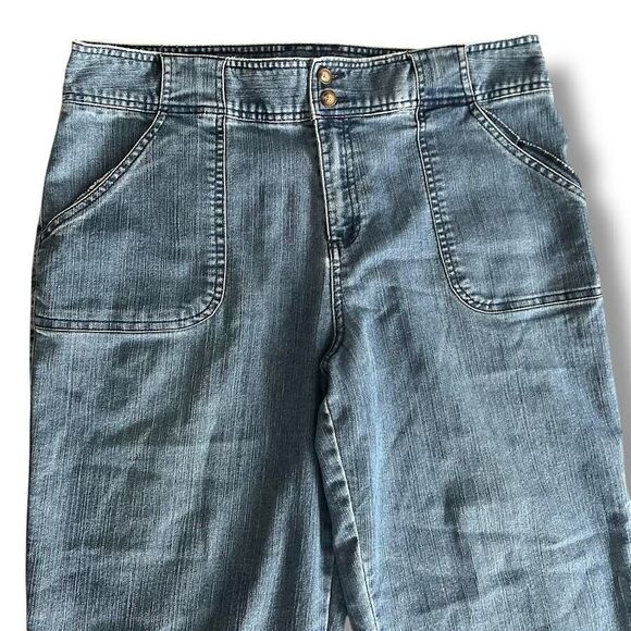 White Stag Jeans Women's Size 14 Blue Capris Adjust Stretch Denim Casual… - Picture 3 of 16